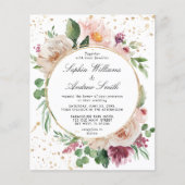 Budget Rosa Lila & Gold Hochzeitsempfang (Vorderseite)