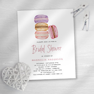 BUDGET Rosa Macarons Bridal Dusche Einladung