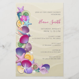 Budget Rosa Ocean Beach Baby Dusche Einladungen