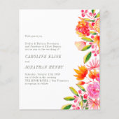 Budget Rosa Orange Blumenzwiebeln Einladung (Vorderseite)