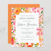 Budget Rosa Orange Brautparty Einladung (Vorne/Hinten)