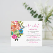 Budget Rosa Orange Brautparty Einladung (Stehend Vorderseite)