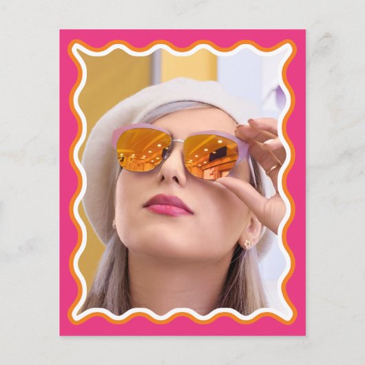 Budget Rosa Orange Foto Bridal Dusche Einladung (Rückseite)