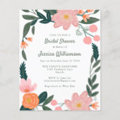 Budget Rosa orangefarbene Brautdusche Einladung (Vorderseite)