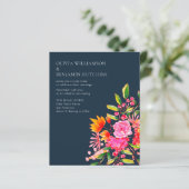 Budget Rosa Orangefarbene Wasserfarben Blume Hochz (Stehend Vorderseite)