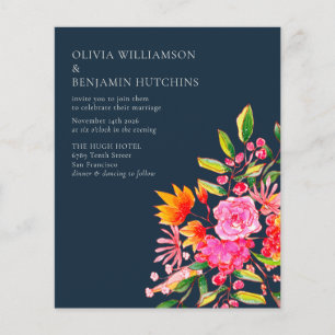 Budget Rosa Orangefarbene Wasserfarben Blume Hochz