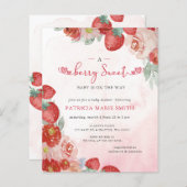Budget Rosa Red Berry Sweet Baby Dusche Einladung (Vorne/Hinten)