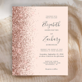 Budget Rosa Rose Gold Glitzer Hochzeit einladen