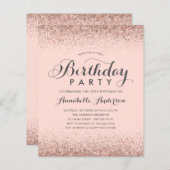 Budget Rosa Rose Gold Glitzer jedes Lebensalter (Vorne/Hinten)