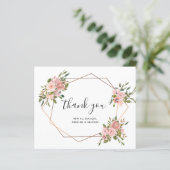 BUDGET Rosa Rose Gold Rahmen Geometrie Vielen Dank (Stehend Vorderseite)