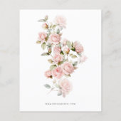 Budget Rosa Rose & Greenery Brautparty Einladung (Rückseite)