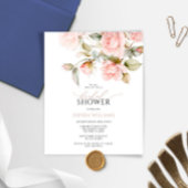 Budget Rosa Rose & Greenery Brautparty Einladung