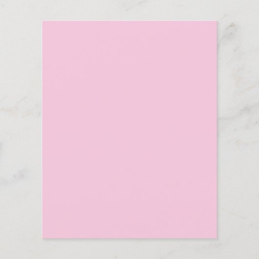 Budget Rosa Rose Hochzeitsmenü (Rückseite)