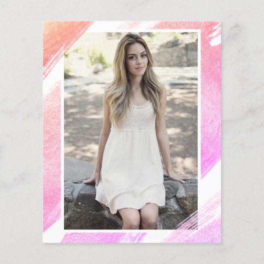 Budget Rosa rot Ombre Überraschung Sweet 16 Einlad (Rückseite)