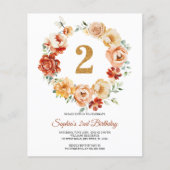 Budget Rosa & Rote Kleider 2. Geburtstag Einladung (Vorderseite)