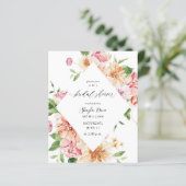 Budget Rosa und Pfirsichblüten und grünes Brautpar (Stehend Vorderseite)