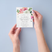 Budget Rosa und Weiß Graue Blüten Save the Date V2 Flyer (Gruppe)