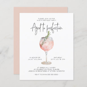 Budget Rosa Wein Alter bis Perfektion 50. Geburtst