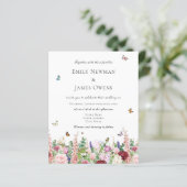 Budget Rosa Wildblumen und Schmetterlinge Hochzeit (Stehend Vorderseite)