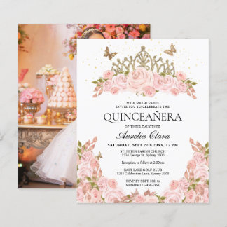 BUDGET Rosafarbenes Blumen-Diadem Foto Quinceanera