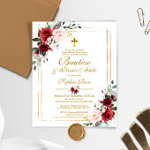 Budget Rosas para Bautizo & Primer Añito Einladung