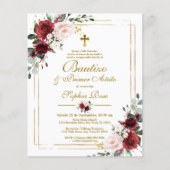 Budget Rosas para Bautizo & Primer Añito Einladung (Vorderseite)