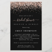 Budget Rose Glitzer Brautparty Große Einladung (Vorderseite)