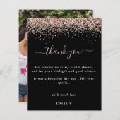 Budget Rose Glitzer Foto Brautparty Vielen Dank (Vorne/Hinten)