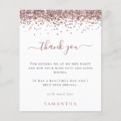 Budget Rose Glitzer Foto Hen Party Vielen Dank (Vorderseite)