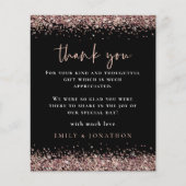 Budget Rose Glitzer Foto Hochzeit Black Dank (Vorderseite)