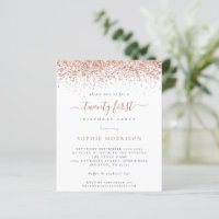 Budget Rose Glitzer Glam 21. Party Einladung