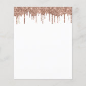 Budget Rose Glitzer Tropfen Bridal Dusche Einladun (Rückseite)