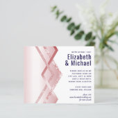 Budget Rose Gold Art Deco Foil Look Marine Hochzei (Stehend Vorderseite)