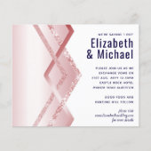 Budget Rose Gold Art Deco Foil Look Marine Hochzei (Vorderseite)