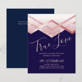 Budget Rose Gold Art Deco Foil Look Marine Hochzei