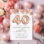 Budget Rose Gold Ballons 40. Geburtstag Party Flyer<br><div class="desc">Budget Vierzigste (40.) Geburtstagsparty Blush Pink - Rose Gold Ballons und Confetti Geburtstagsparty Einladung . Dies ist die perfekte Einladung zum Geburtstag für eine moderne Rose Gold und Blush Pink Glitzer Sparkle Girly Geburtstagsparty. Bitte kontaktieren Sie den Designer,  um passende Sonderanfertigungen zu erhalten.</div>