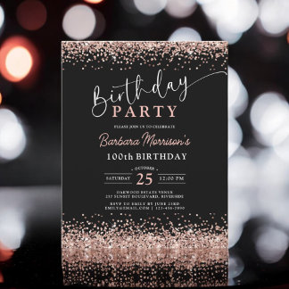 Budget Rose Gold Black jedes Alter 100. Geburtstag