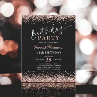 Budget Rose Gold Black jedes Alter 18. Geburtstag