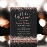 Budget Rose Gold Black jedes Alter 30. Geburtstag<br><div class="desc">Feiern Sie stilvoll mit der Budget Rose Gold Black jedes Alter 30. Geburtstag Einladung. Mit einem glamourösen Gold-Glitzer-Design in der Rose und einem kühnen schwarzen Hintergrund ist diese elegante und dennoch erschwingliche Einladung perfekt, um Ihren Meilenstein bei Ihrem Geburtstag mit Raffinesse zu markieren. Ideal für eine stilvolle Feier ohne das...</div>