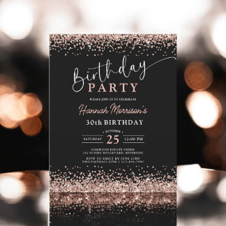 Budget Rose Gold Black jedes Alter 30. Geburtstag