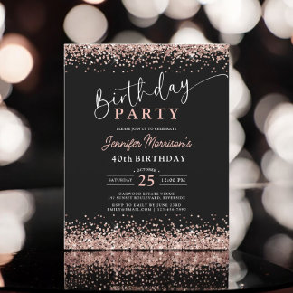 Budget Rose Gold Black jedes Alter 40. Geburtstag