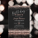 Budget Rose Gold Black jedes Alter 40. Geburtstag Flyer<br><div class="desc">Mark den Anlass mit der Budget Rose Gold Black jedes Alter 40. Geburtstag Einladung. Dieses elegante Design verbindet glänzende Rose-Gold-Glitzer mit einem schwarzen Hintergrund und schafft ein elegantes Aussehen, das perfekt zum Feiern eines fabelhaften 40. Geburtstages ist. Mit Stil und Erschwinglichkeit sorgt diese Einladung dafür, dass Ihre Meilensteinzeit so gut...</div>