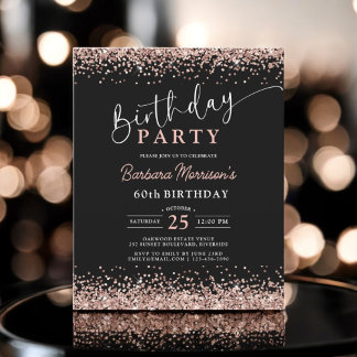 Budget Rose Gold Black jedes Alter 60. Geburtstag