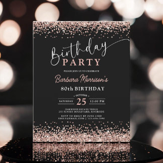 Budget Rose Gold Black jedes Alter 90. Geburtstag