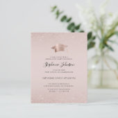 Budget Rose Gold Blush Glitzer Grad Party Einladun (Stehend Vorderseite)