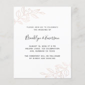 BUDGET Rose Gold Botanische Moderne Hochzeit (Vorderseite)