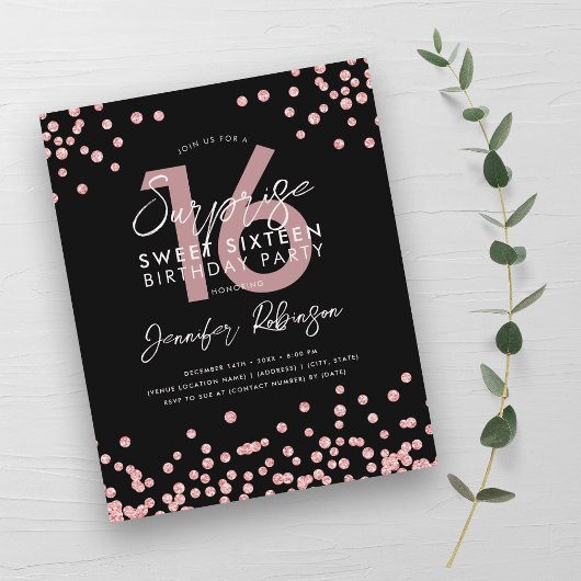 Budget Rose Gold Confetti Überraschung Sweet 16 Ei