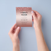 Budget Rose Gold Dripping Glitzer WEDite Einladung Flyer (Gruppe)