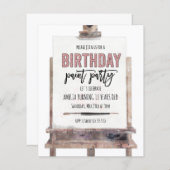 Budget Rose Gold Easel Paint Kindergeburtstag Einl (Vorne/Hinten)