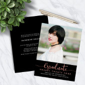 BUDGET-Rose Gold-Foil-Script-Abschluss-Foto